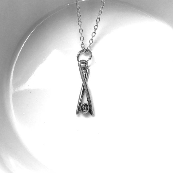 Tiny Miniature Chopsticks with tiny Sushi Charm Necklace - Picture 2 of 3